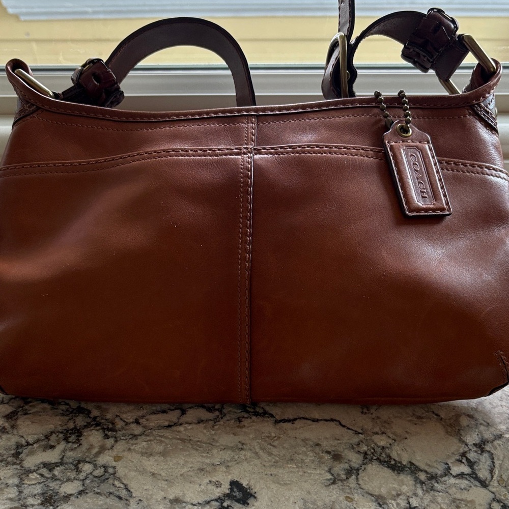 Coach Tan Leather Bleecker Shoulder Bag